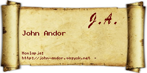 John Andor névjegykártya